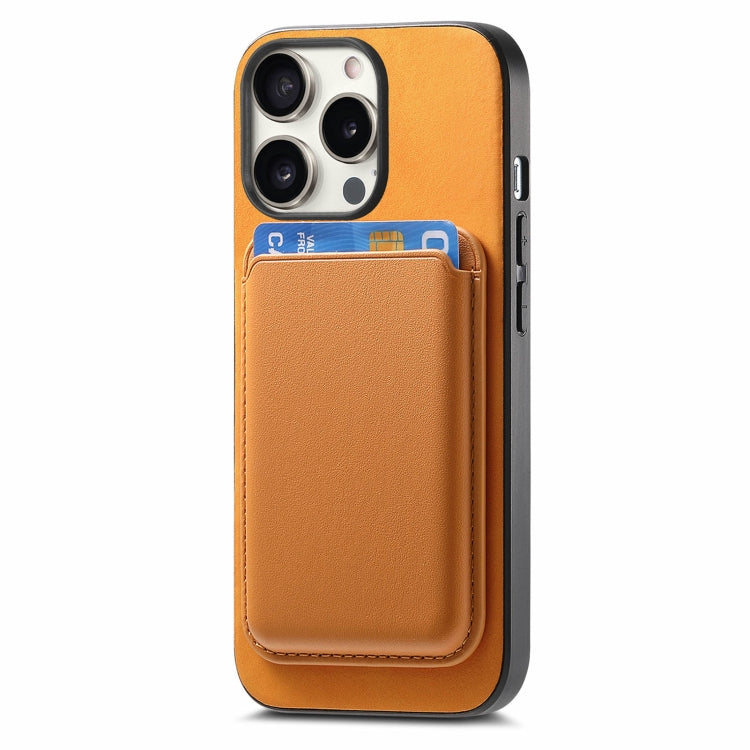 For iPhone 16 Pro Retro Magsafe Card Bag PU Back Cover Phone Case
