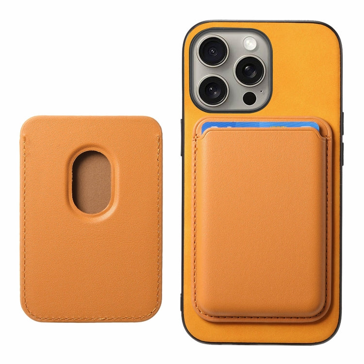 For iPhone 16 Pro Retro Magsafe Card Bag PU Back Cover Phone Case