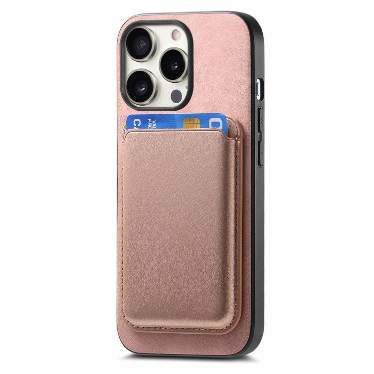 For iPhone 16 Pro Retro Magsafe Card Bag PU Back Cover Phone Case
