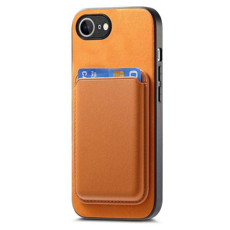For iPhone 17e / 16e Retro Magsafe Card Bag PU Back Cover Phone Case