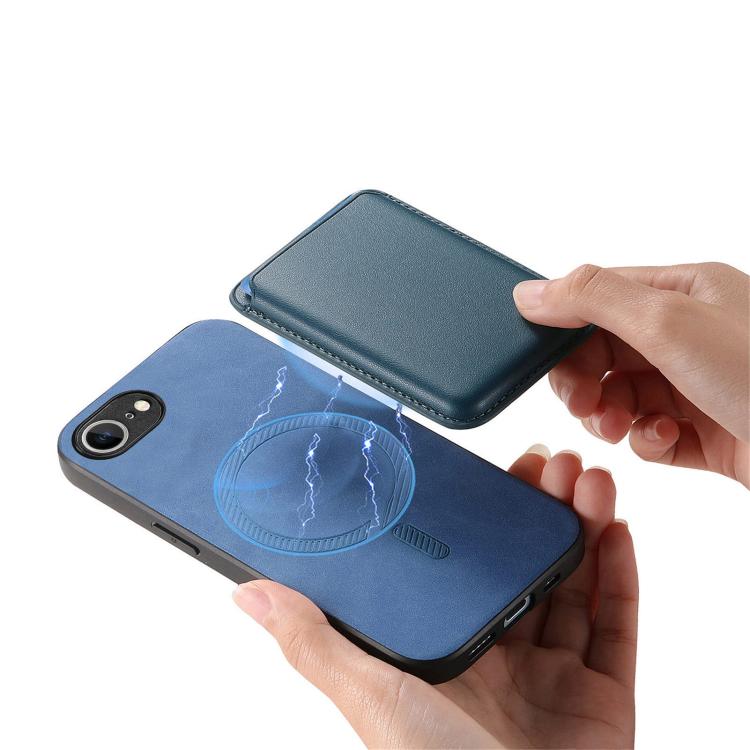 For iPhone 17e / 16e Retro Magsafe Card Bag PU Back Cover Phone Case