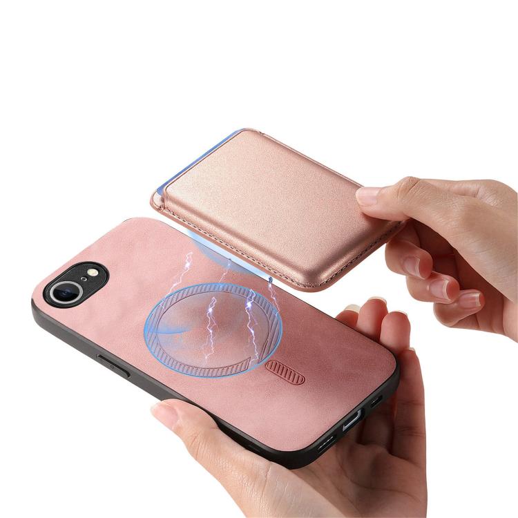 For iPhone 17e / 16e Retro Magsafe Card Bag PU Back Cover Phone Case