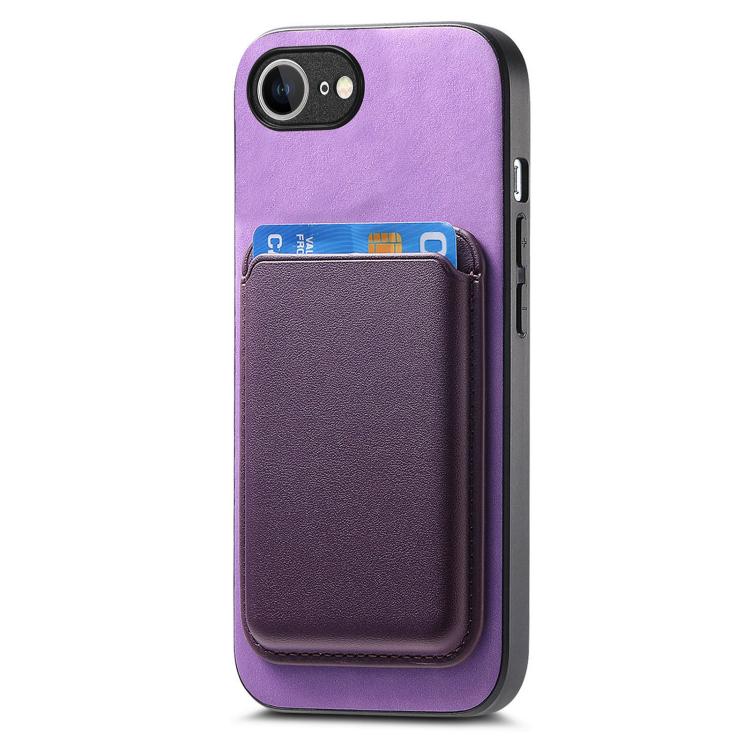 For iPhone 17e / 16e Retro Magsafe Card Bag PU Back Cover Phone Case