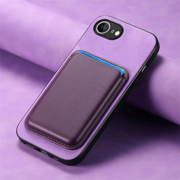 For iPhone 17e / 16e Retro Magsafe Card Bag PU Back Cover Phone Case