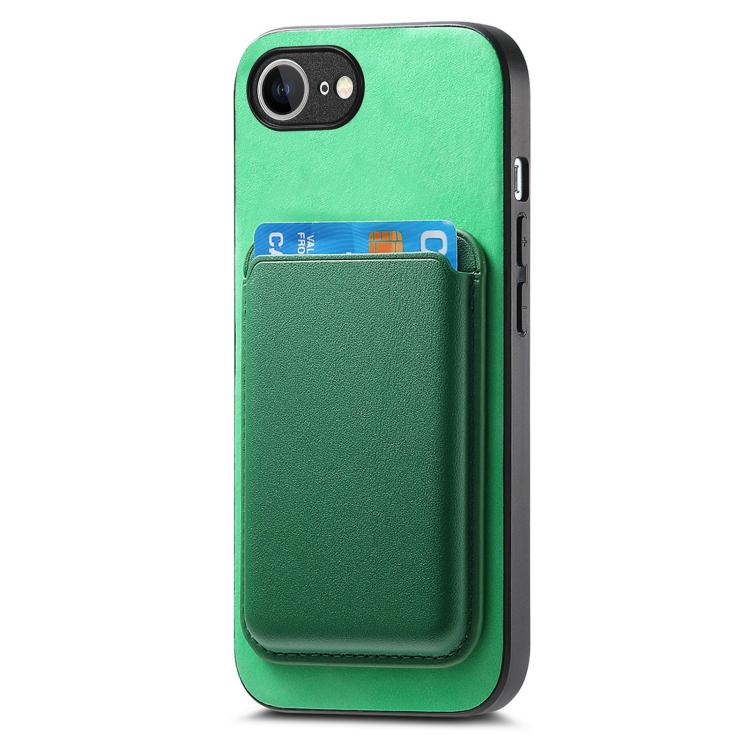 For iPhone 17e / 16e Retro Magsafe Card Bag PU Back Cover Phone Case