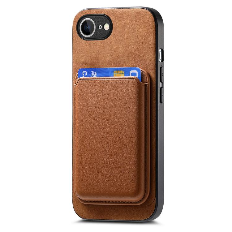 For iPhone 17e / 16e Retro Magsafe Card Bag PU Back Cover Phone Case