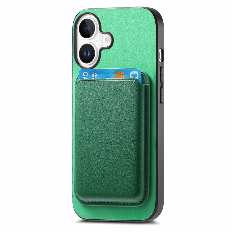 For iPhone 17 Retro Magsafe Card Bag PU Back Cover Phone Case