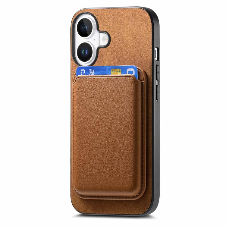 For iPhone 17 Retro Magsafe Card Bag PU Back Cover Phone Case