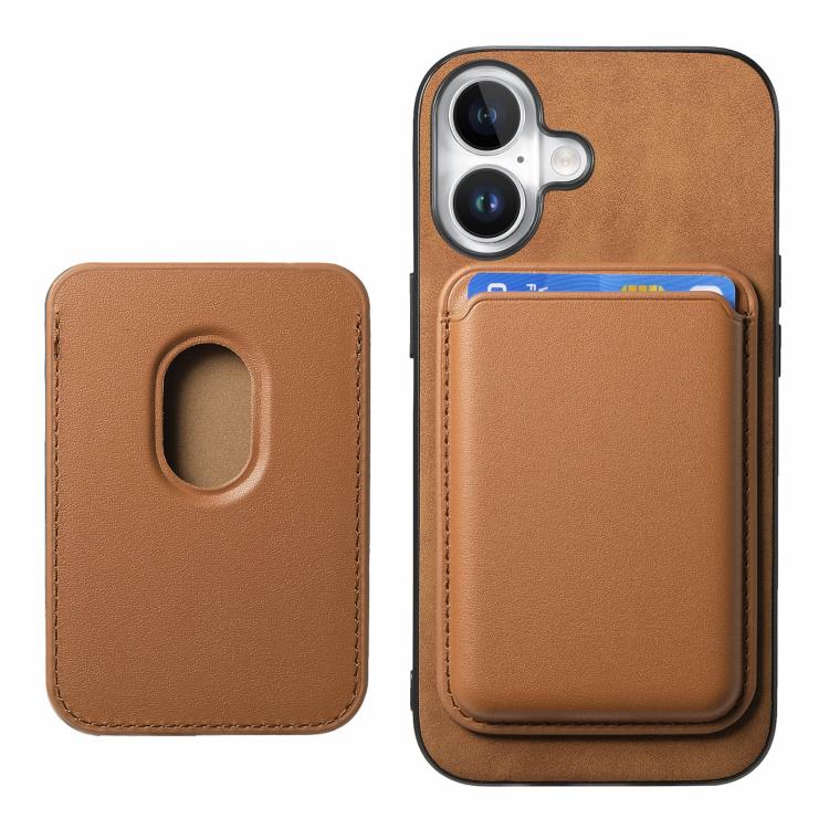 For iPhone 17 Retro Magsafe Card Bag PU Back Cover Phone Case