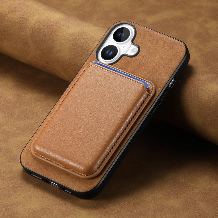 For iPhone 17 Retro Magsafe Card Bag PU Back Cover Phone Case