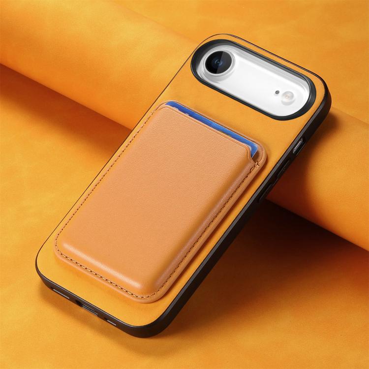 For iPhone Air Retro Magsafe Card Bag PU Back Cover Phone Case