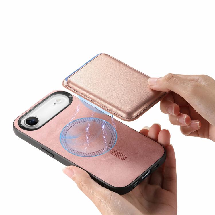 For iPhone Air Retro Magsafe Card Bag PU Back Cover Phone Case