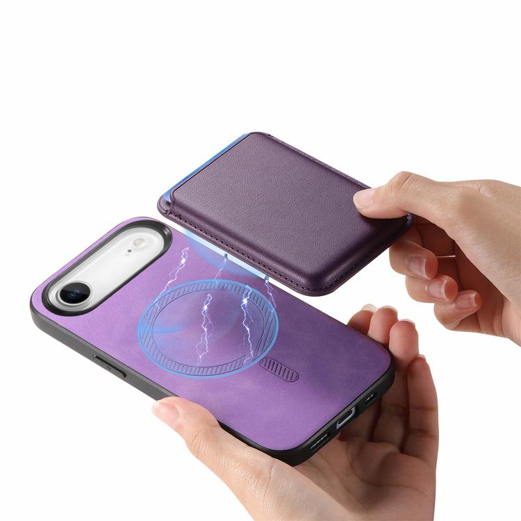 For iPhone Air Retro Magsafe Card Bag PU Back Cover Phone Case