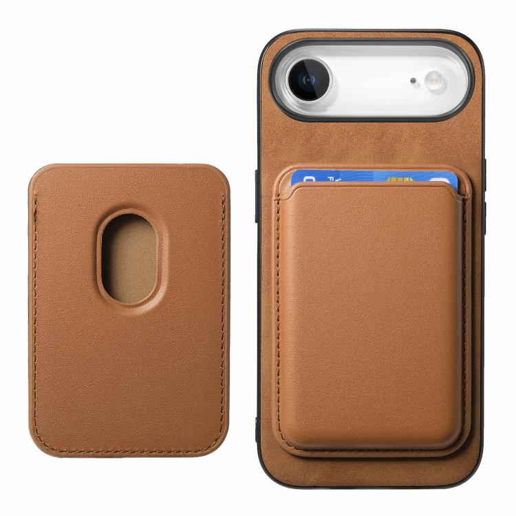 For iPhone Air Retro Magsafe Card Bag PU Back Cover Phone Case