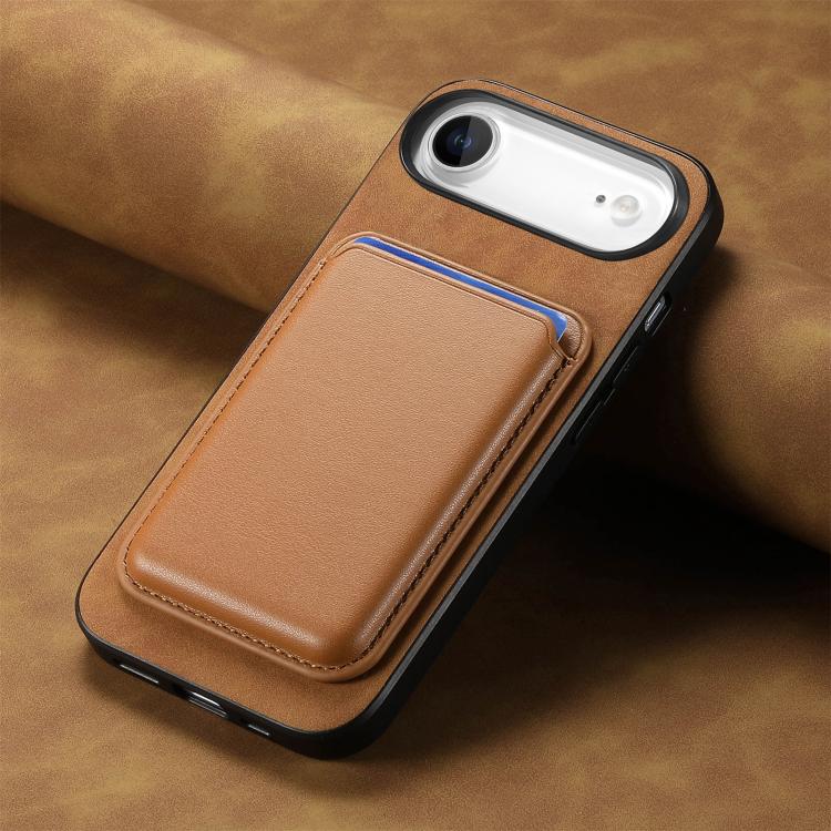 For iPhone Air Retro Magsafe Card Bag PU Back Cover Phone Case