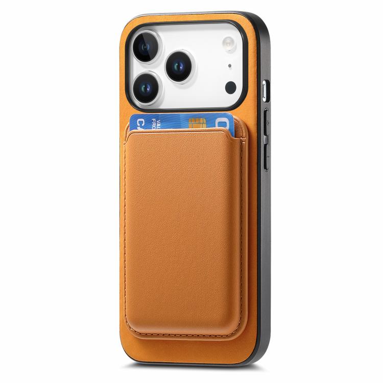 For iPhone 17 Pro Retro Magsafe Card Bag PU Back Cover Phone Case