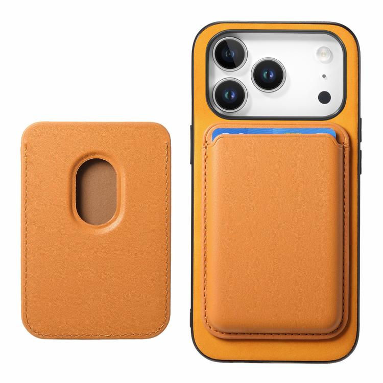 For iPhone 17 Pro Retro Magsafe Card Bag PU Back Cover Phone Case