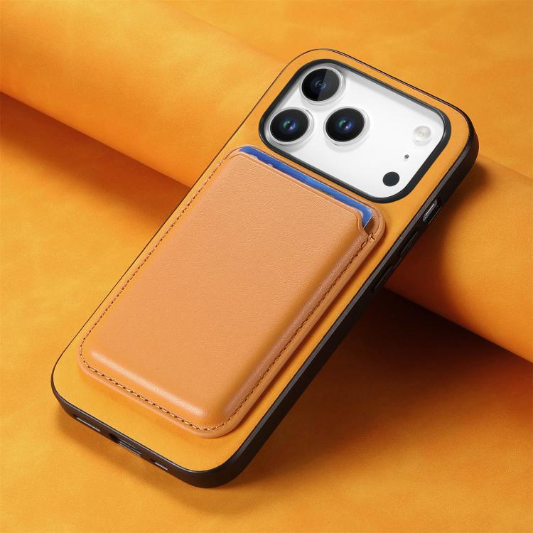 For iPhone 17 Pro Retro Magsafe Card Bag PU Back Cover Phone Case