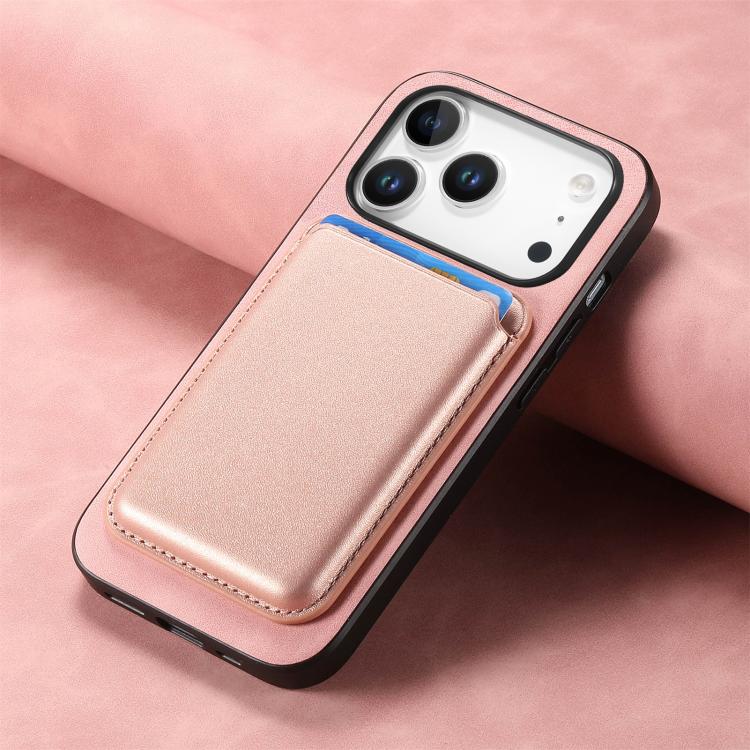 For iPhone 17 Pro Retro Magsafe Card Bag PU Back Cover Phone Case