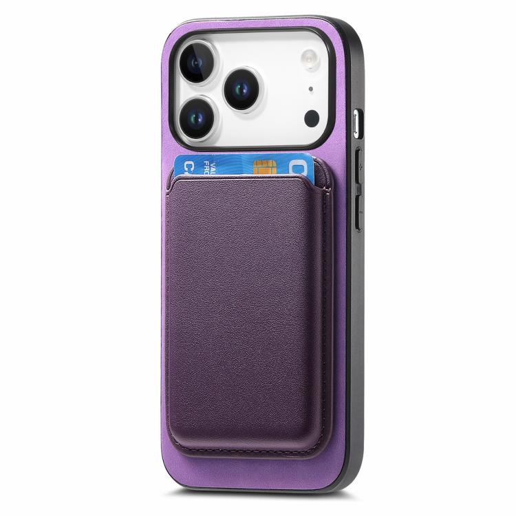 For iPhone 17 Pro Retro Magsafe Card Bag PU Back Cover Phone Case