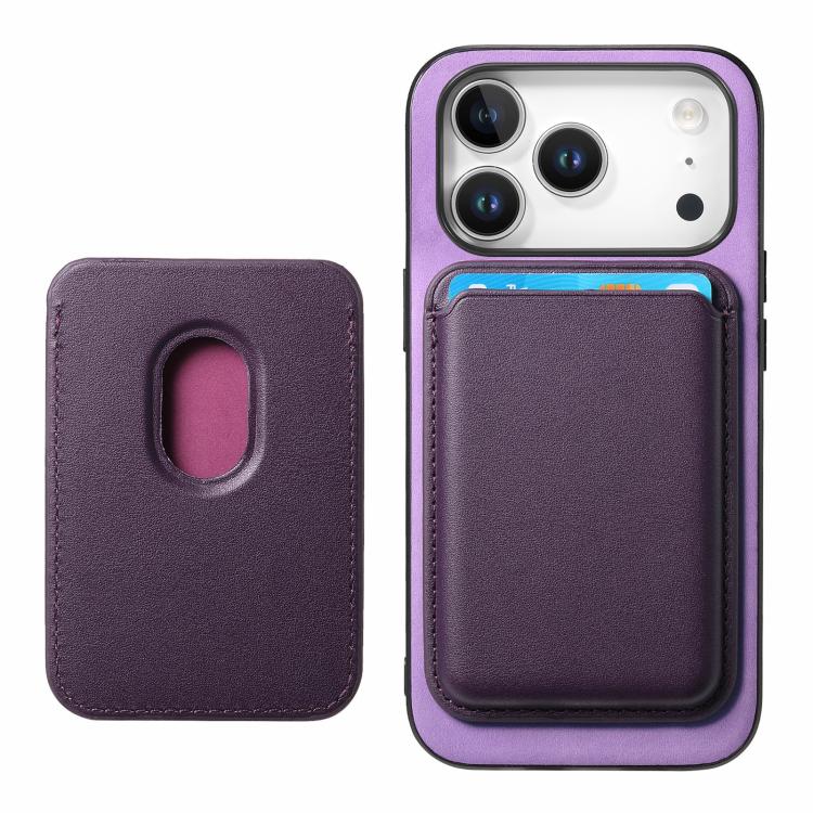 For iPhone 17 Pro Retro Magsafe Card Bag PU Back Cover Phone Case