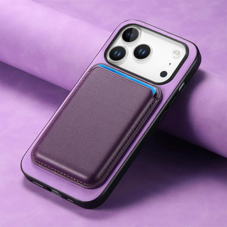 For iPhone 17 Pro Retro Magsafe Card Bag PU Back Cover Phone Case