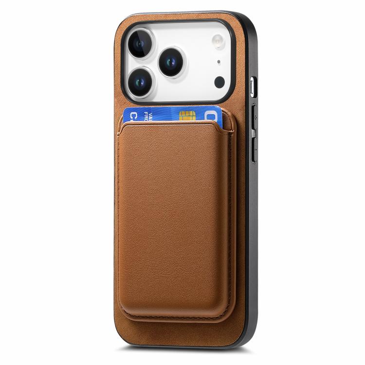 For iPhone 17 Pro Retro Magsafe Card Bag PU Back Cover Phone Case