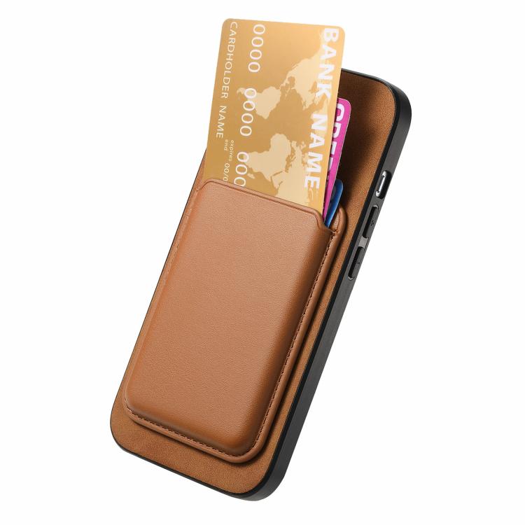 For iPhone 17 Pro Retro Magsafe Card Bag PU Back Cover Phone Case