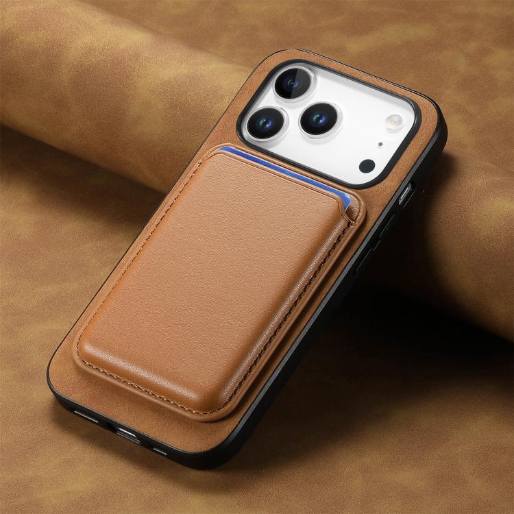 For iPhone 17 Pro Retro Magsafe Card Bag PU Back Cover Phone Case
