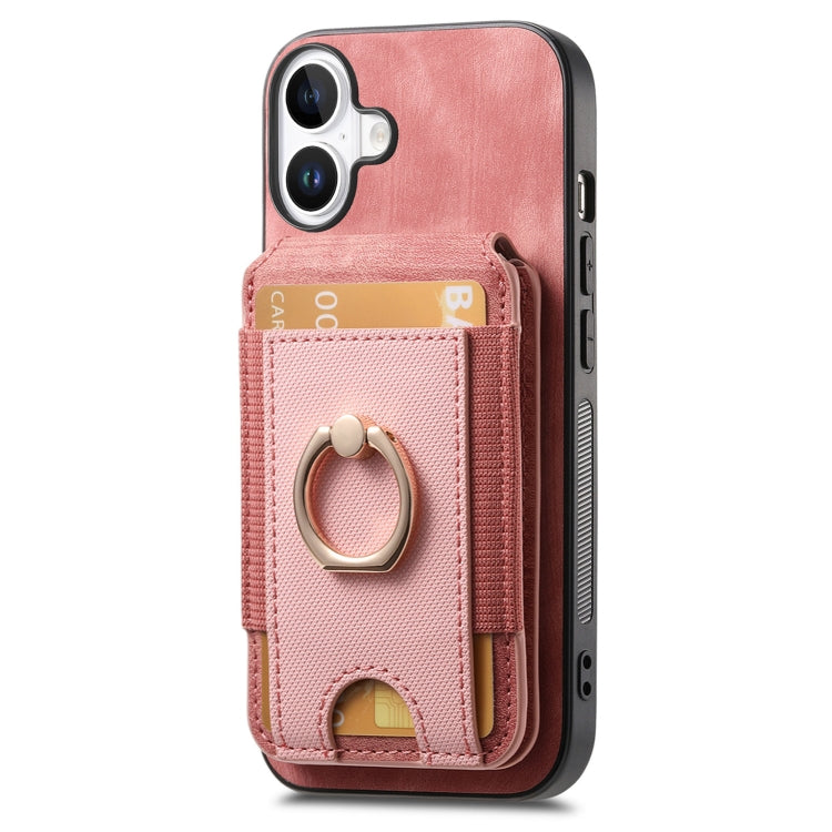 For iPhone 16 Retro Splitable Magnetic Stand Card Bag Leather Phone Case