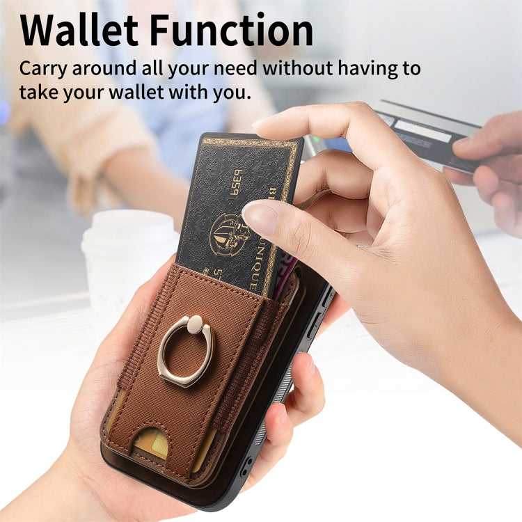 For iPhone 16 Retro Splitable Magnetic Stand Card Bag Leather Phone Case