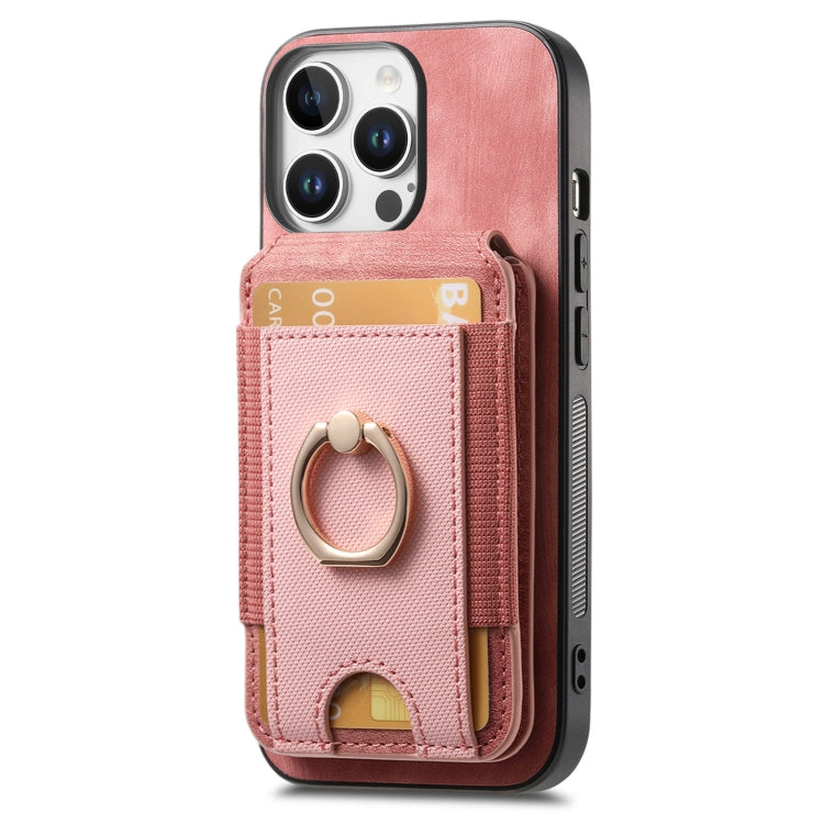 For iPhone 16 Pro Retro Splitable Magnetic Stand Card Bag Leather Phone Case