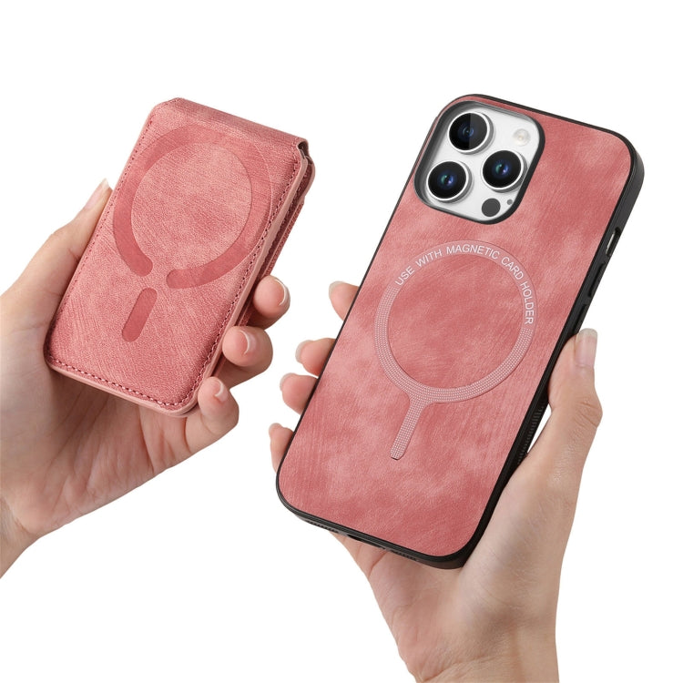 For iPhone 16 Pro Retro Splitable Magnetic Stand Card Bag Leather Phone Case