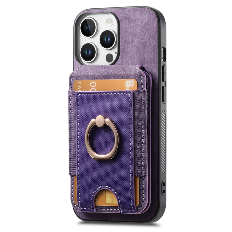 For iPhone 16 Pro Retro Splitable Magnetic Stand Card Bag Leather Phone Case