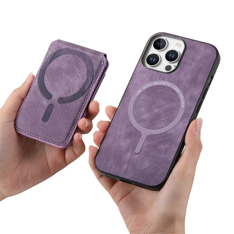 For iPhone 16 Pro Retro Splitable Magnetic Stand Card Bag Leather Phone Case