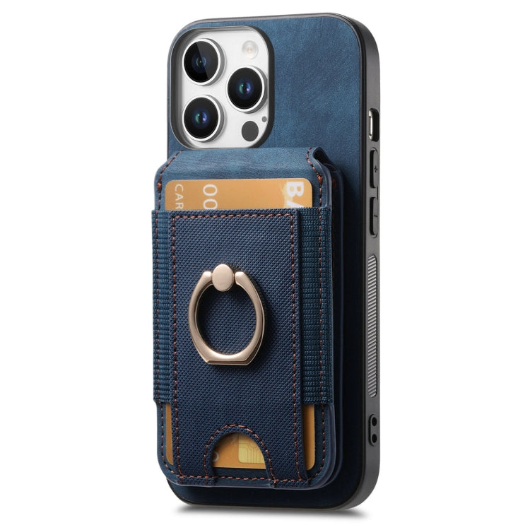 For iPhone 16 Pro Retro Splitable Magnetic Stand Card Bag Leather Phone Case