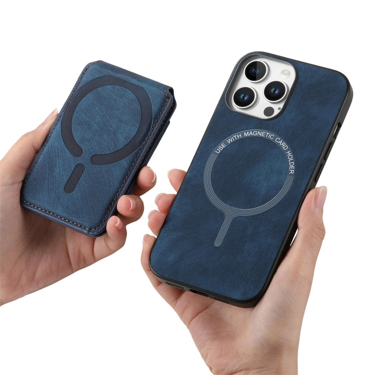 For iPhone 16 Pro Retro Splitable Magnetic Stand Card Bag Leather Phone Case