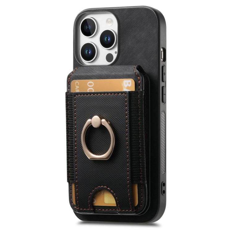 For iPhone 16 Pro Retro Splitable Magnetic Stand Card Bag Leather Phone Case