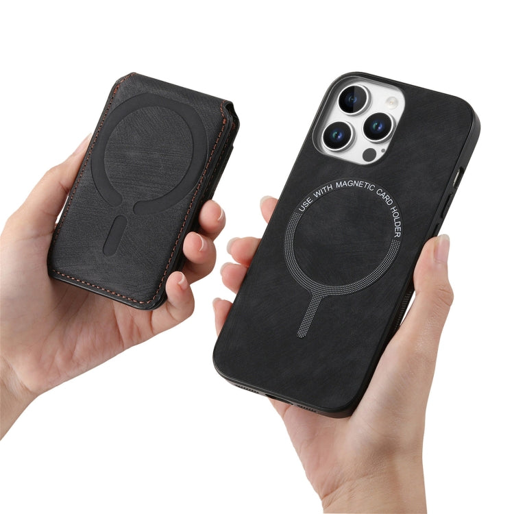 For iPhone 16 Pro Retro Splitable Magnetic Stand Card Bag Leather Phone Case