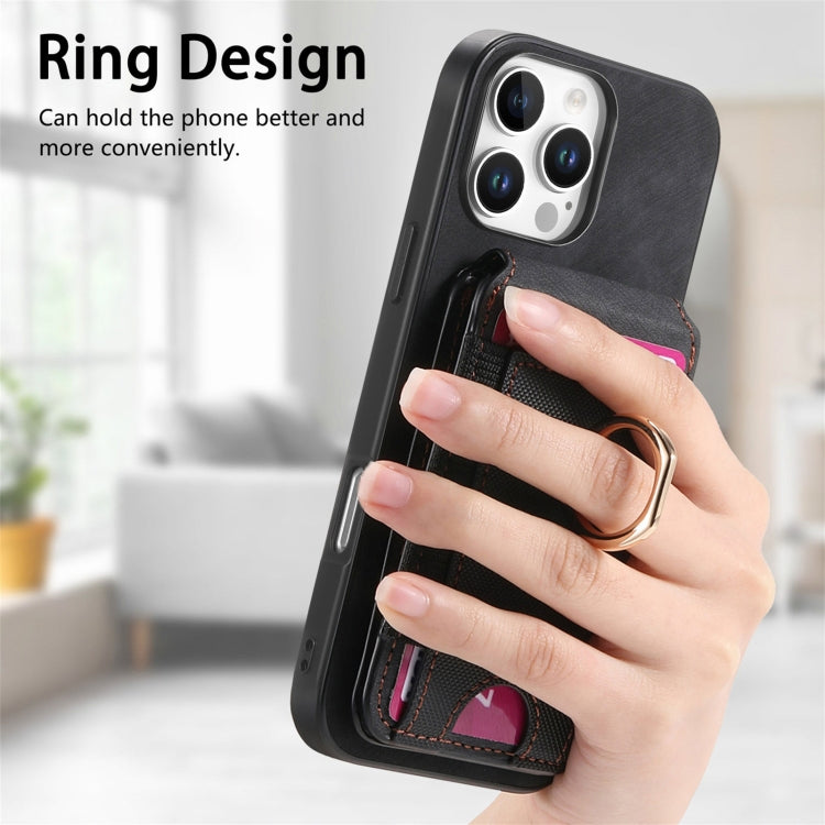 For iPhone 16 Pro Retro Splitable Magnetic Stand Card Bag Leather Phone Case