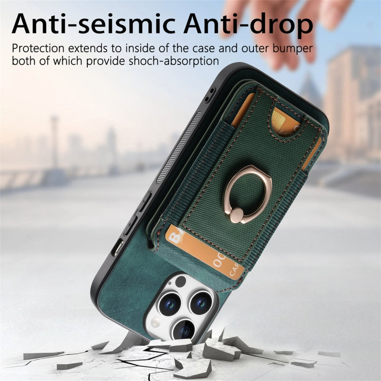 For iPhone 16 Pro Retro Splitable Magnetic Stand Card Bag Leather Phone Case