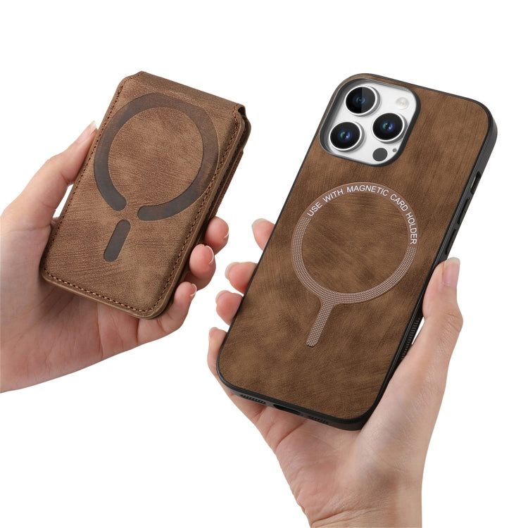 For iPhone 16 Pro Retro Splitable Magnetic Stand Card Bag Leather Phone Case