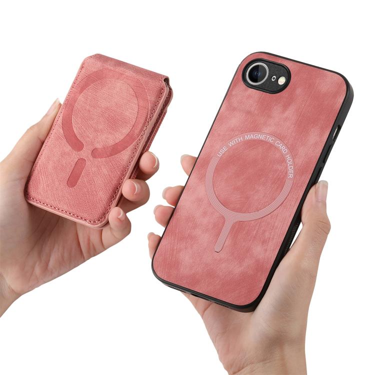 For iPhone 17e / 16e Retro Splitable Magnetic Stand Card Bag Leather Phone Case