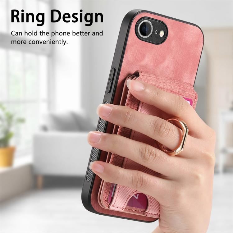 For iPhone 17e / 16e Retro Splitable Magnetic Stand Card Bag Leather Phone Case
