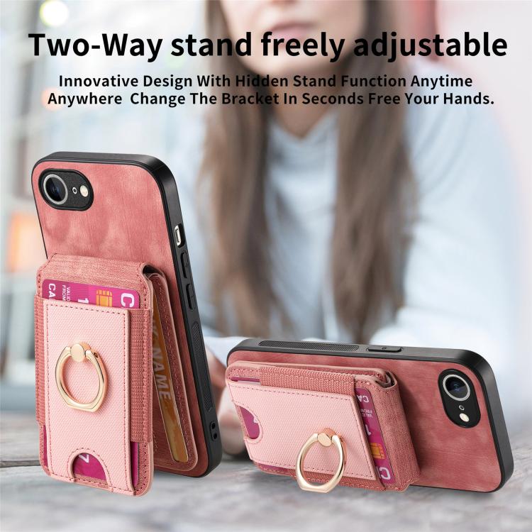 For iPhone 17e / 16e Retro Splitable Magnetic Stand Card Bag Leather Phone Case