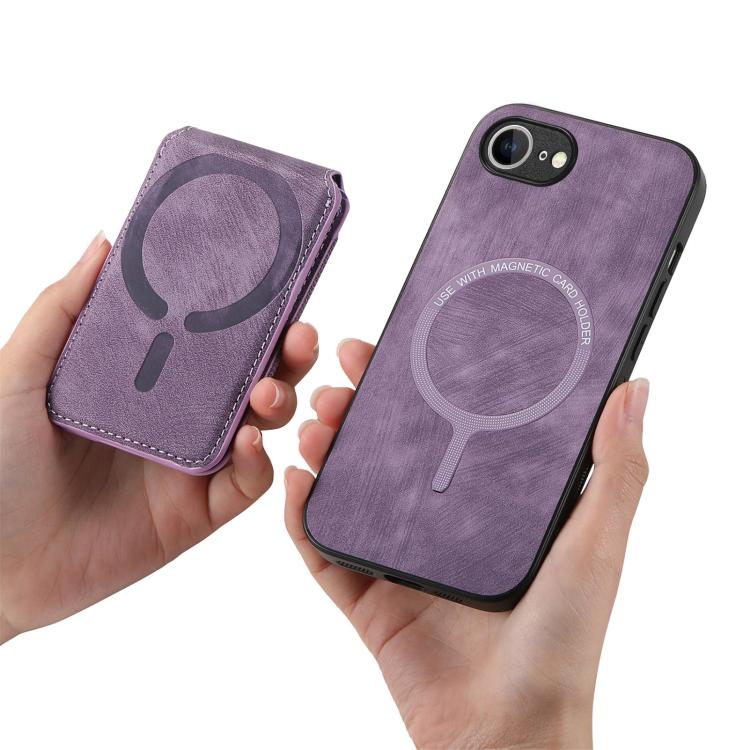 For iPhone 17e / 16e Retro Splitable Magnetic Stand Card Bag Leather Phone Case
