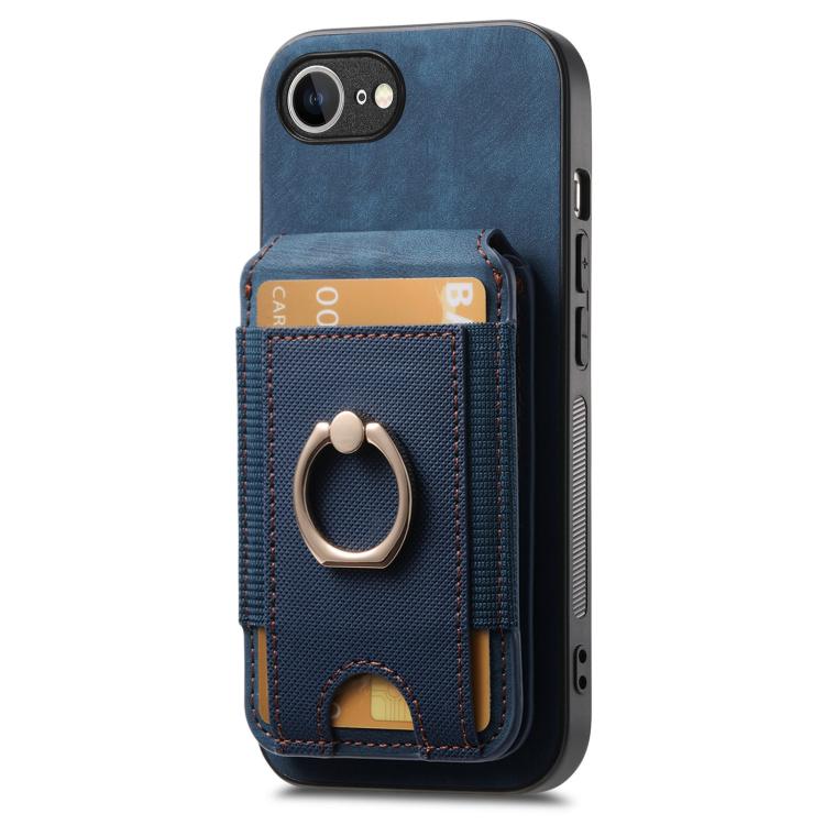 For iPhone 17e / 16e Retro Splitable Magnetic Stand Card Bag Leather Phone Case
