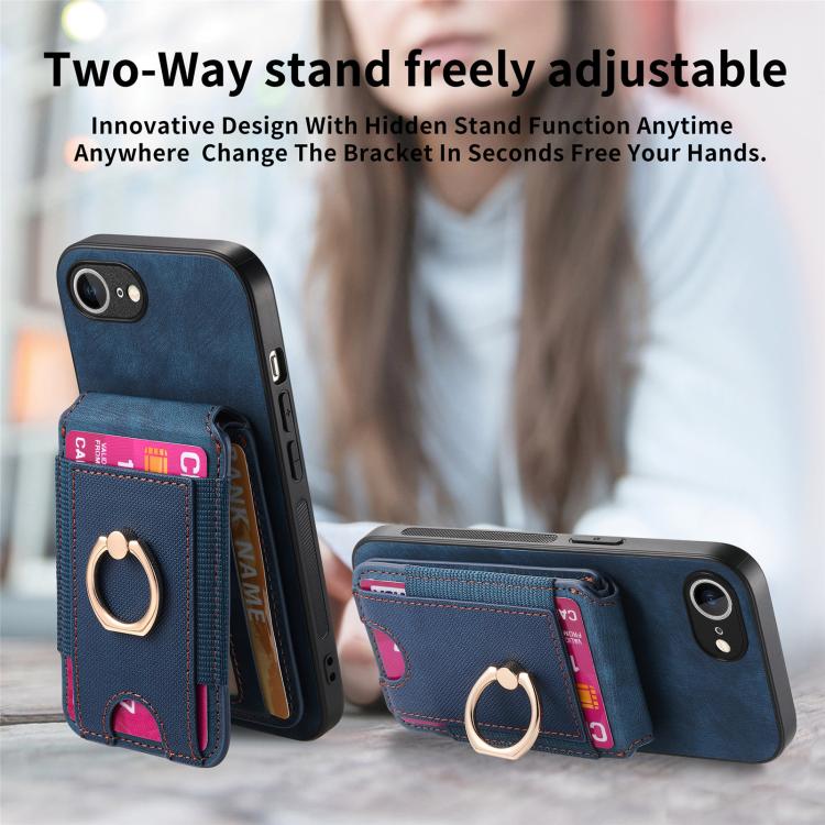 For iPhone 17e / 16e Retro Splitable Magnetic Stand Card Bag Leather Phone Case