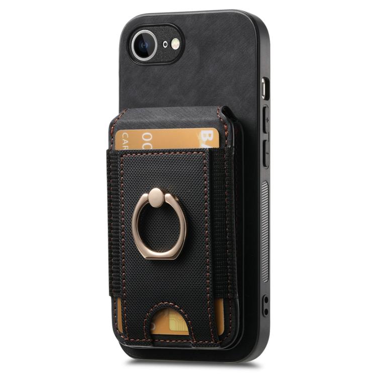 For iPhone 17e / 16e Retro Splitable Magnetic Stand Card Bag Leather Phone Case