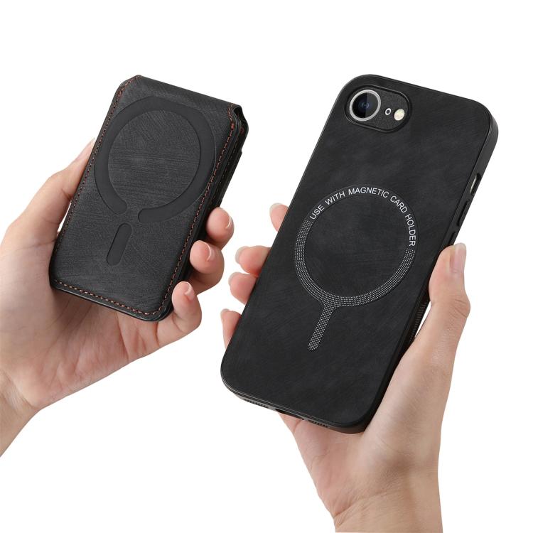 For iPhone 17e / 16e Retro Splitable Magnetic Stand Card Bag Leather Phone Case
